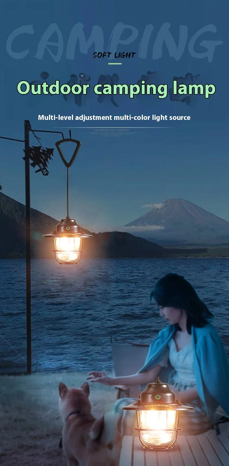 Portable Lantern Outdoor, Home, Camping Retro Camping Light