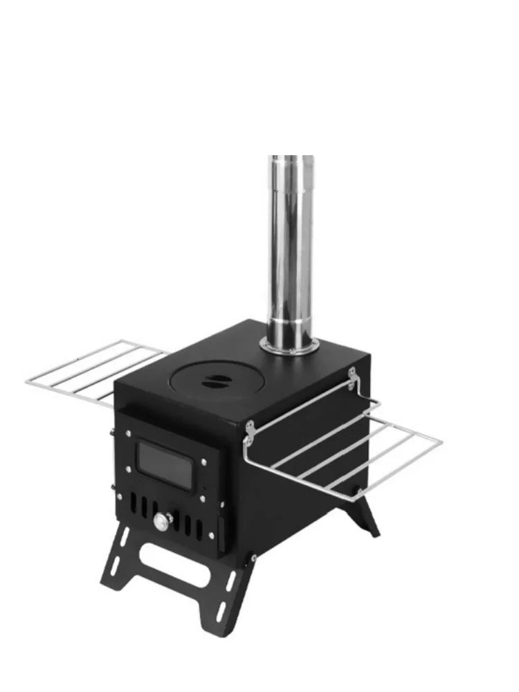 Outdoor Camping Wood-burning Stove. Wood Burner Stainless Steel Foldable Tent Heater