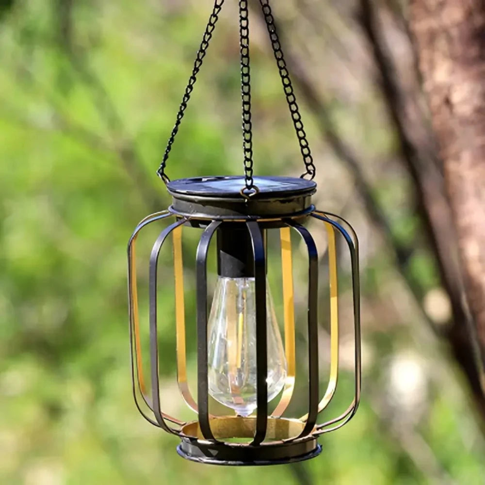 Solar Powered Lantern Hanging Light with Hook
