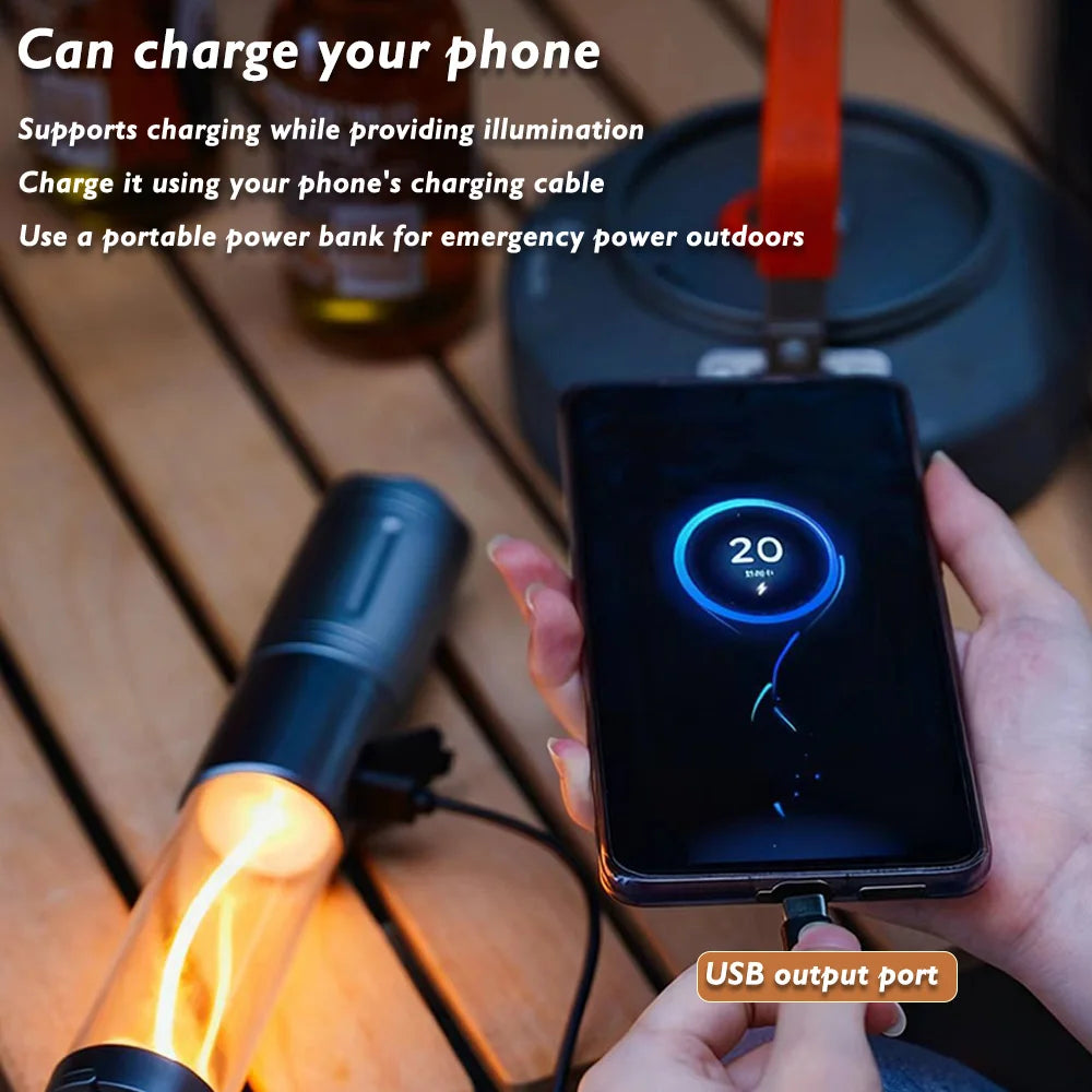 Rechargeable Outdoor Portable Hiking Camping Fishing Flashlight - Telescopic