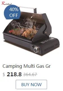 Camping Multi Gas Grill. Portable BBQ, Stove, Grill. Outdoor Stainless Steel