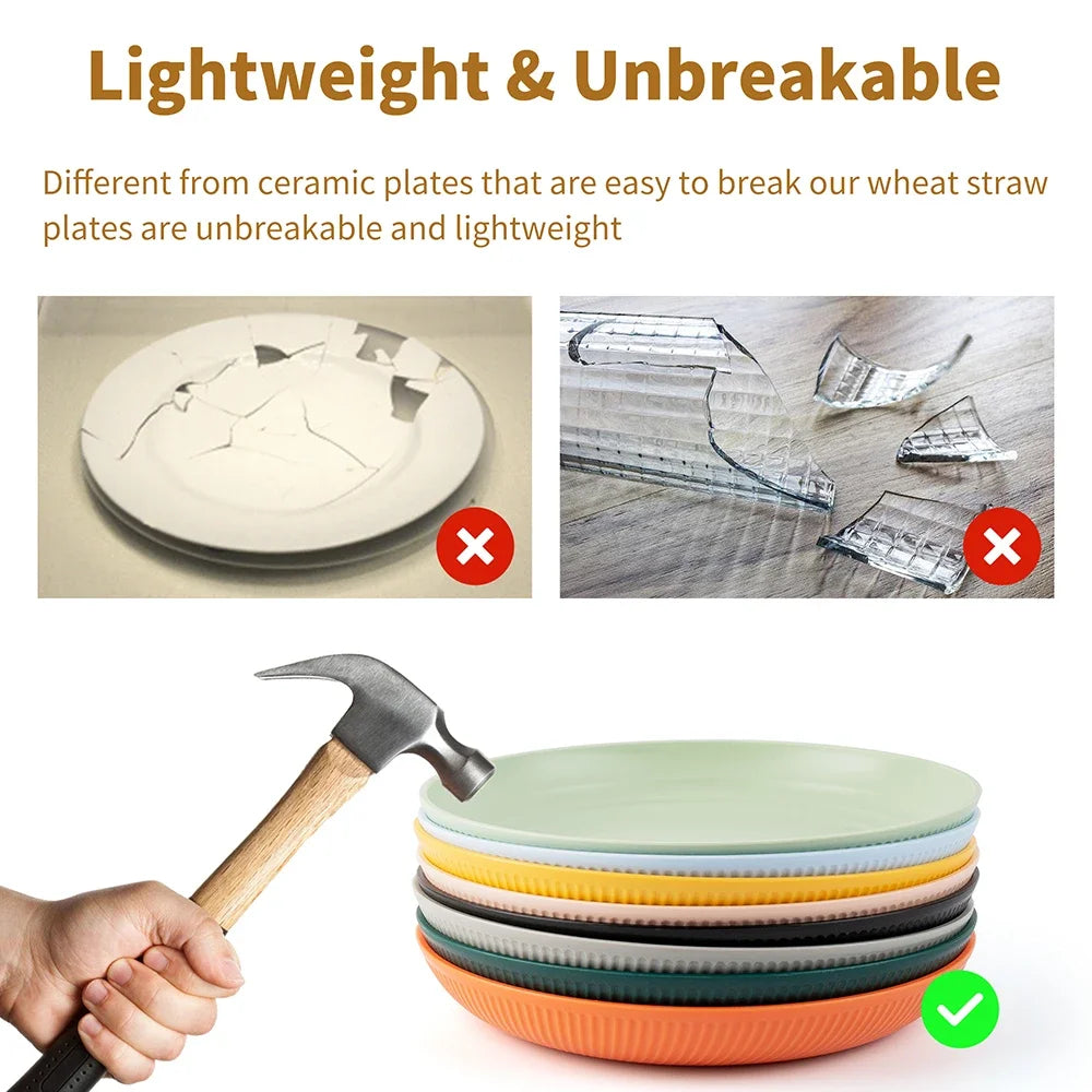 4Pcs Wheat Straw Tableware Set - Eco Friendly Dishes