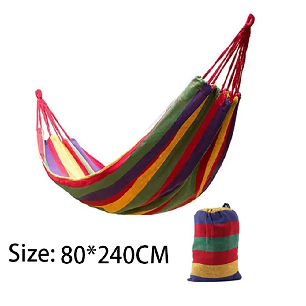 Double Hammock 2 Person Canvas Cotton Hammock with Tree Straps