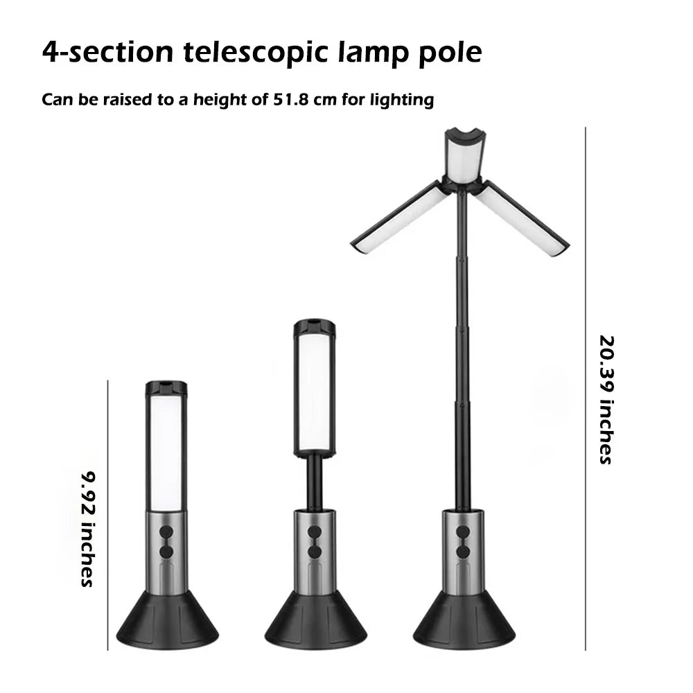 Rechargeable Outdoor Portable Hiking Camping Fishing Flashlight - Telescopic