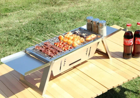 Stainless Steel Super Portable Charcoal Folding Stove - perfect for picnics!