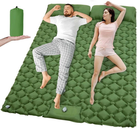 Outdoor Camping Double Inflatable Mattress Extra Wide Sleeping Pad Ultralight