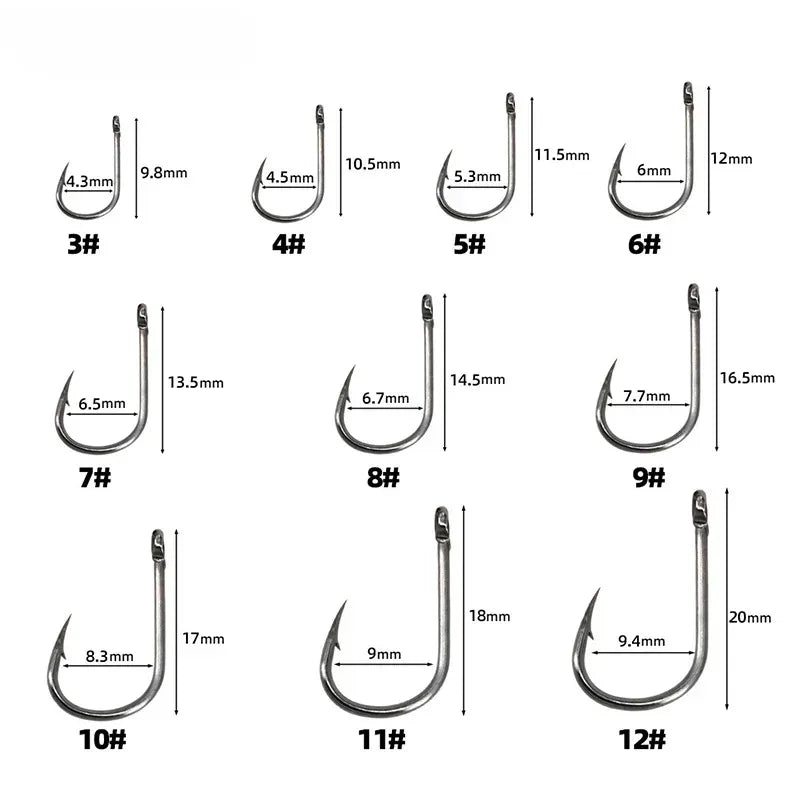 Fishing Hooks -  Carbon Steel - Strong Sharp