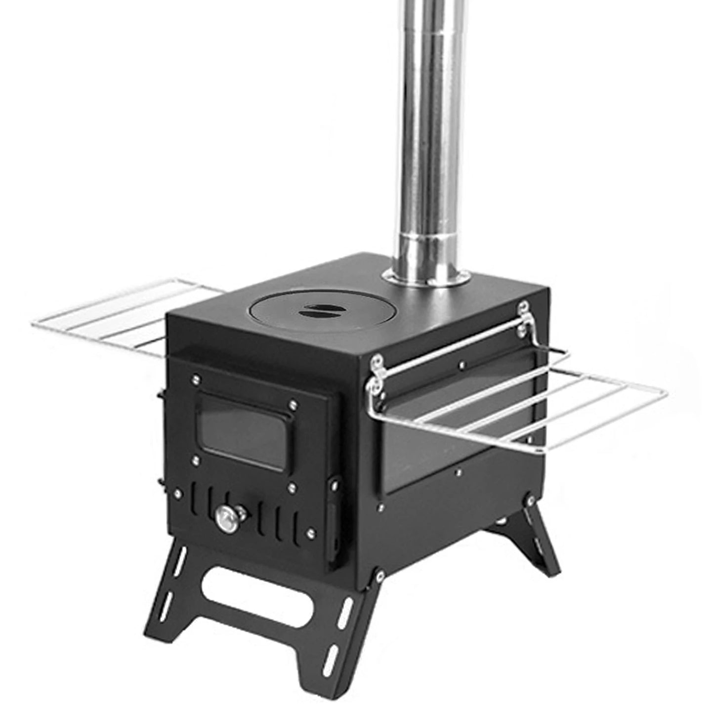 Outdoor Camping Wood-burning Stove. Wood Burner Stainless Steel Foldable Tent Heater