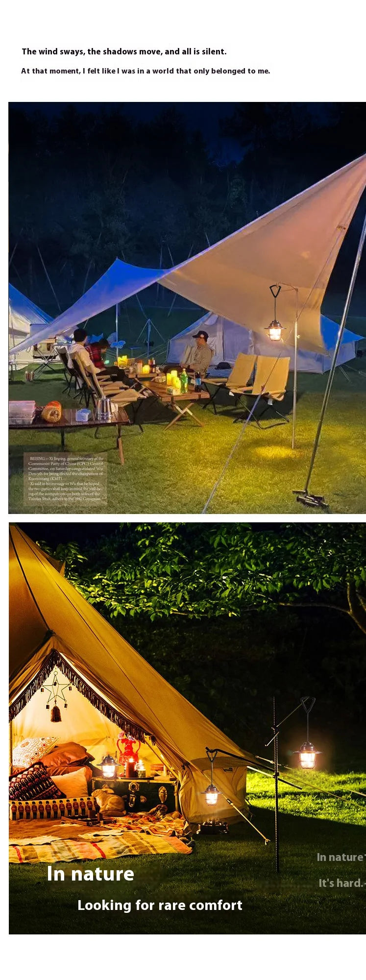 Portable Lantern Outdoor, Home, Camping Retro Camping Light