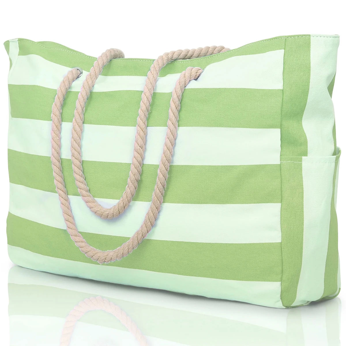Striped zipper outer bag, waterproof and sand resistant canvas
