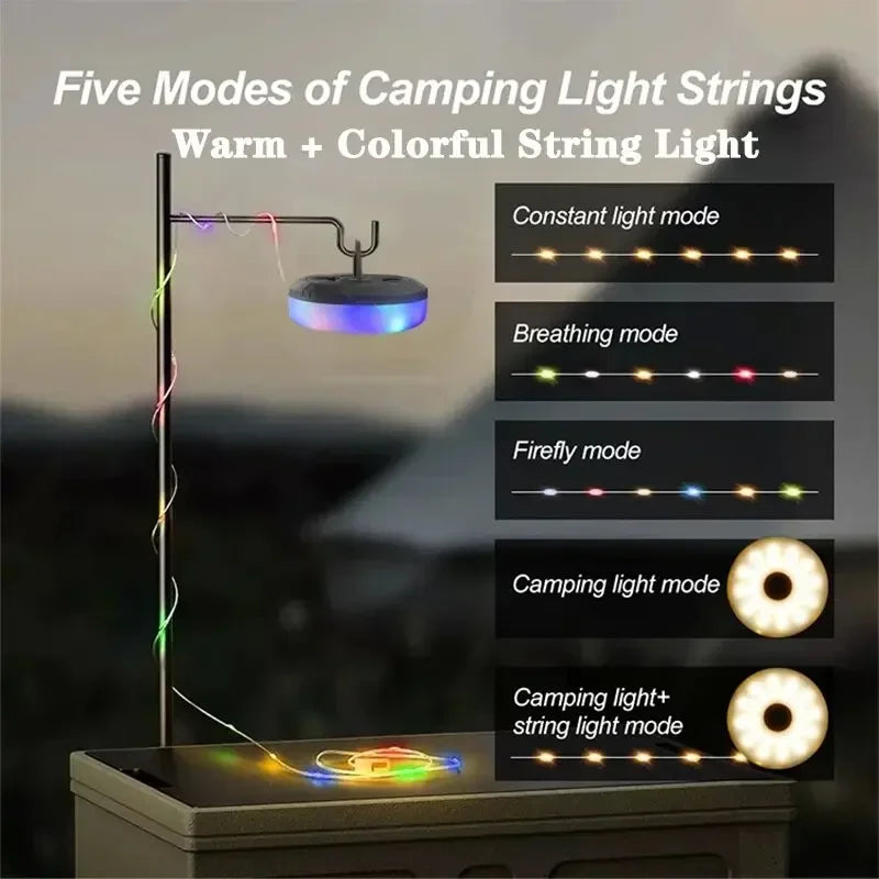 4 in 1 Camping String lights....... USB, Rechargeable Outdoor LED Flashlight