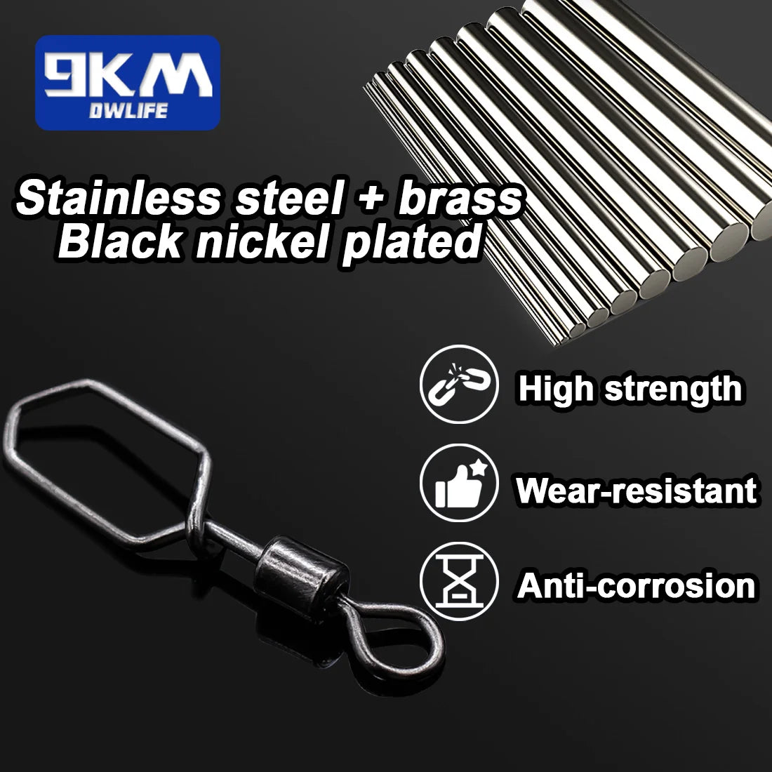 Snap Stainless Steel Fishing Rolling Barrel Swivels