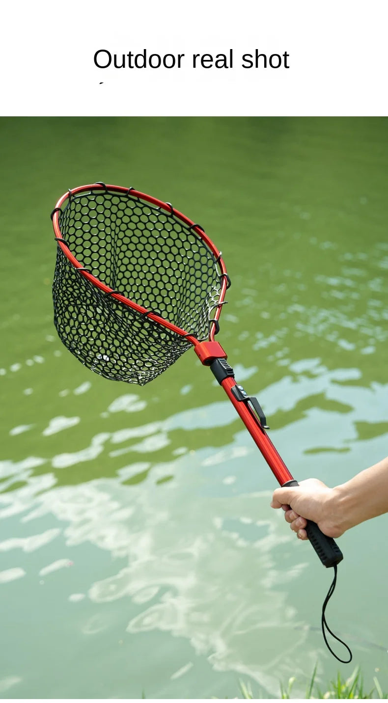 Folding Landing Net-  Rubber/Silicone Mesh -  14kg load bearing