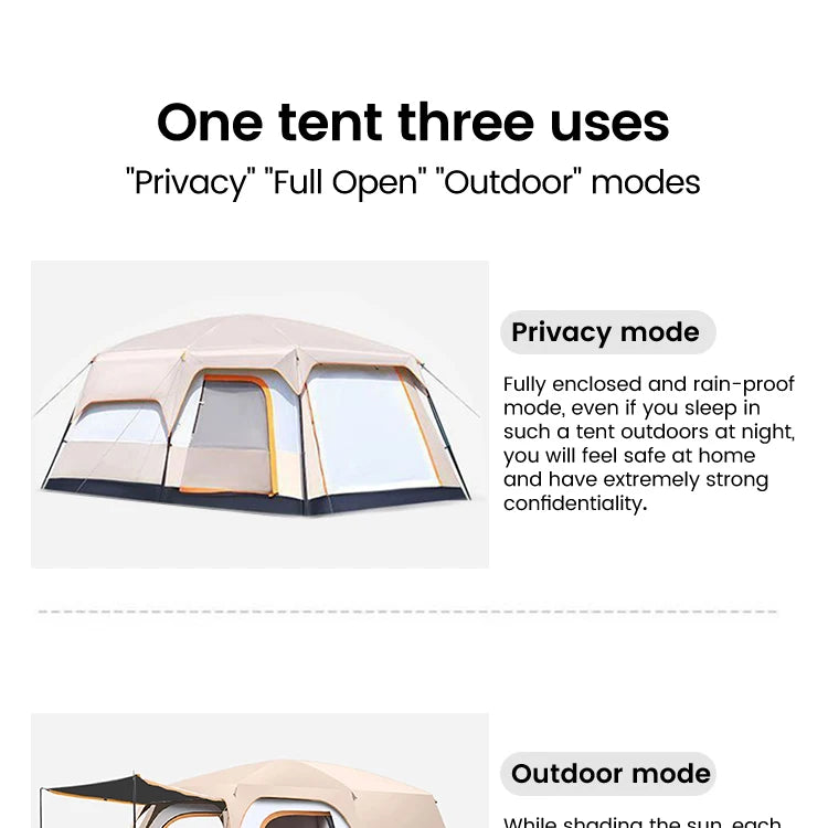 Sonuto Tent, outdoor camping two-bedroom portable thickened field awning