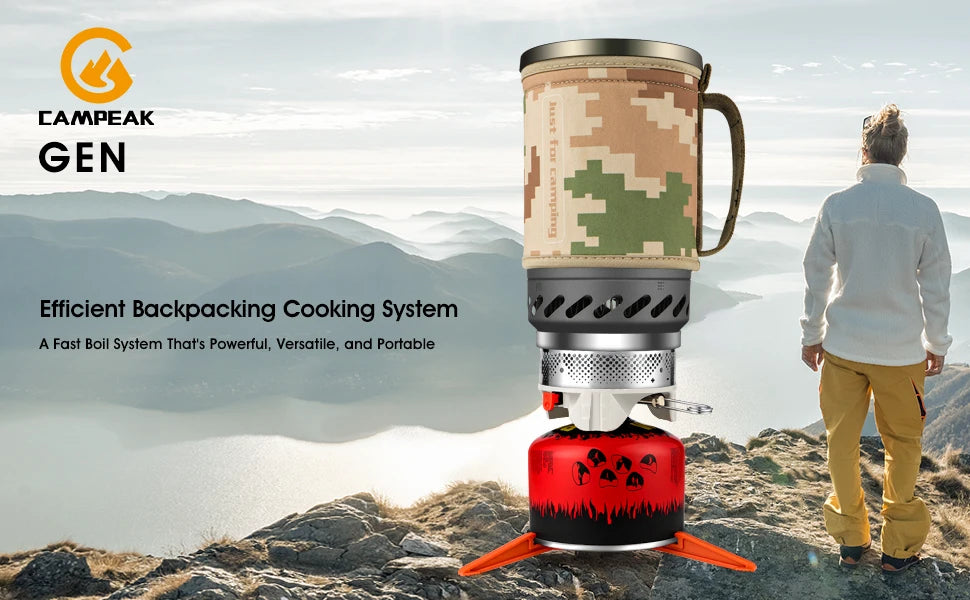 1.4L Portable Cooking System With Heat Exchanger Pot