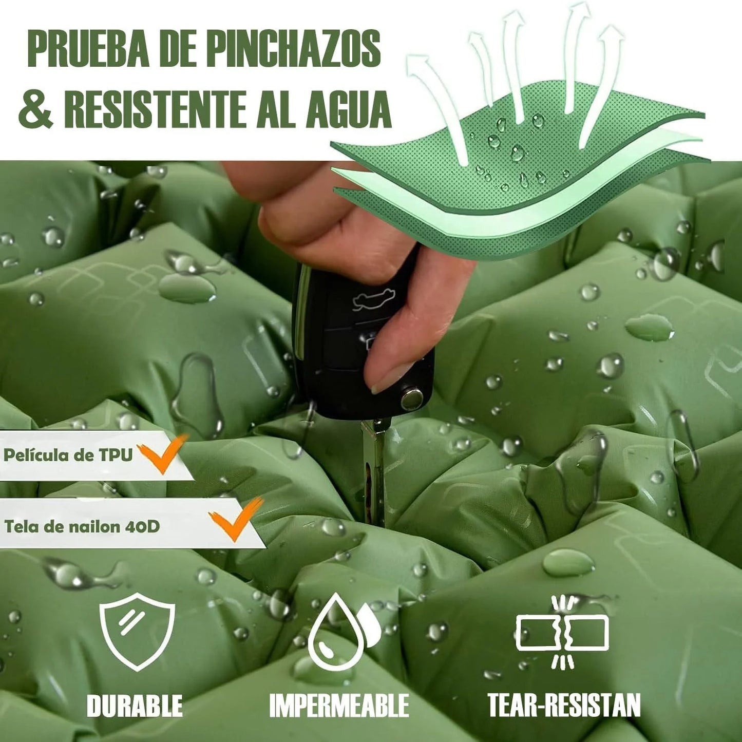 Outdoor Camping Double Inflatable Mattress Extra Wide Sleeping Pad Ultralight