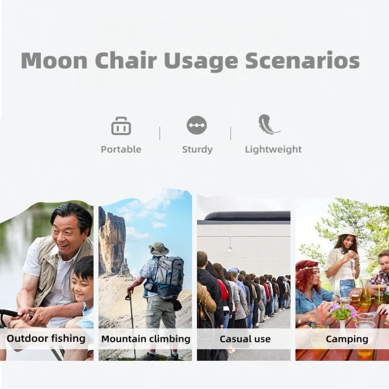Outdoor moon chair, super portable folding camping