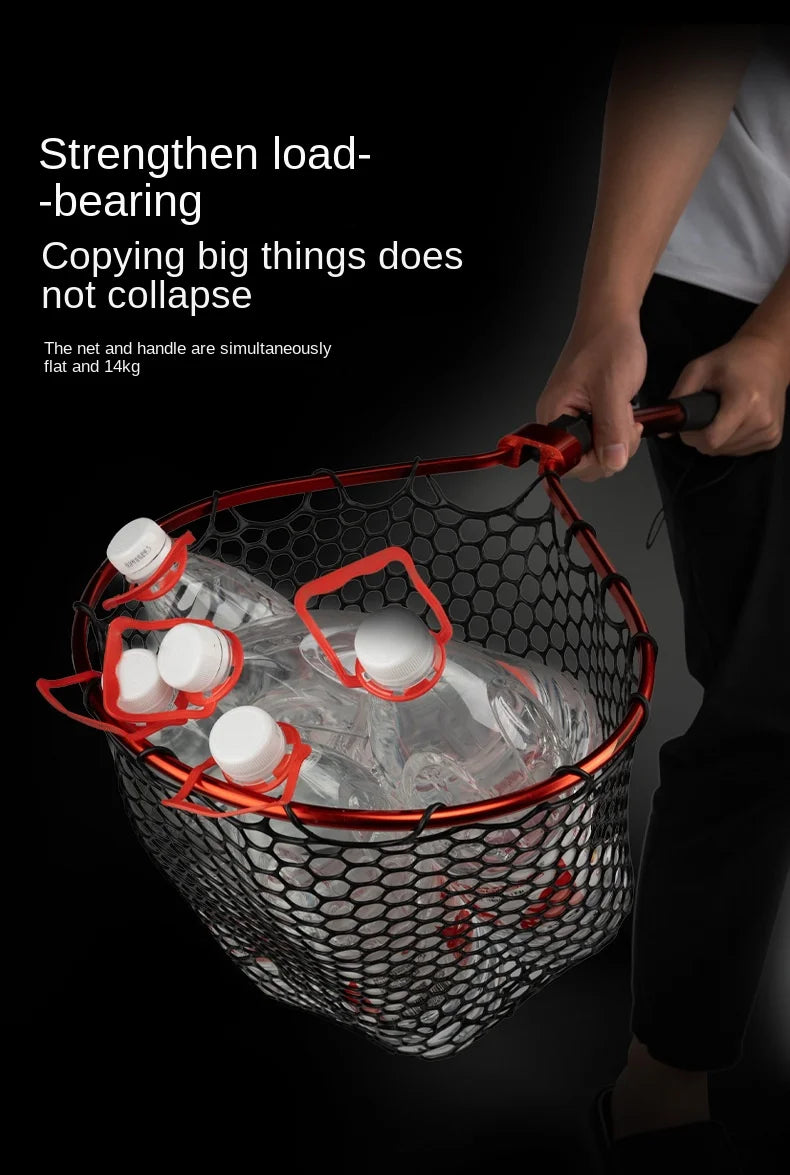 Folding Landing Net-  Rubber/Silicone Mesh -  14kg load bearing