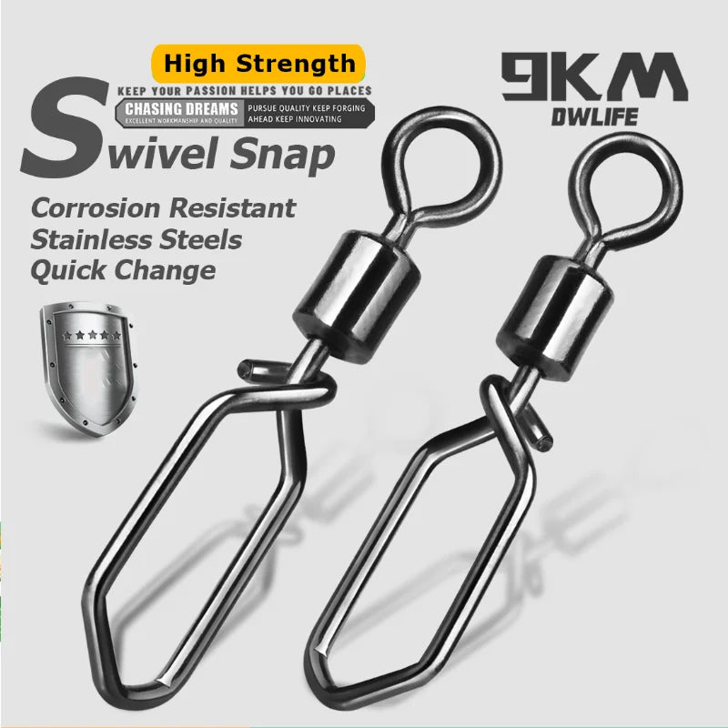 Snap Stainless Steel Fishing Rolling Barrel Swivels