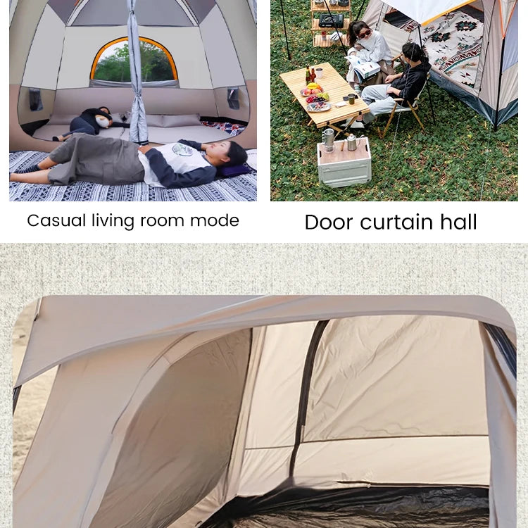 Sonuto Tent, outdoor camping two-bedroom portable thickened field awning