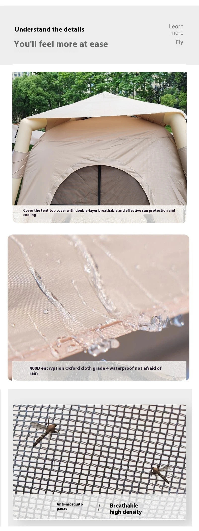 Large Camping Air Tent, inflatable One-touch Outdoor Tent