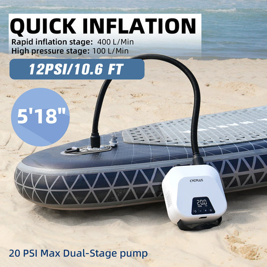 20PSI Electric SUP Inflation Pump 38.48Wh Battery