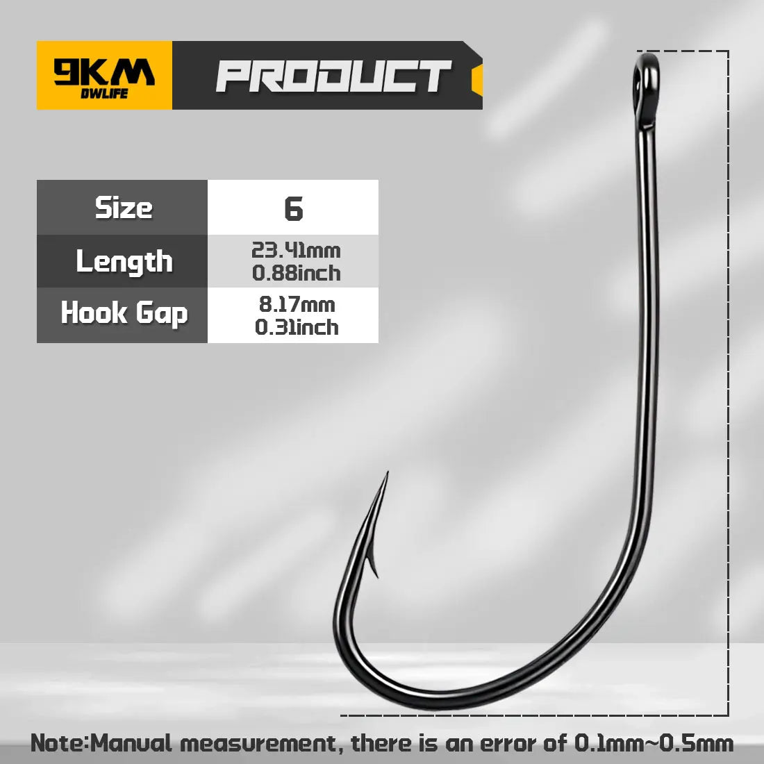 9KM 25Pcs Long Shank Fishing Hook Fishing Lure Bait Hook Worm Hook