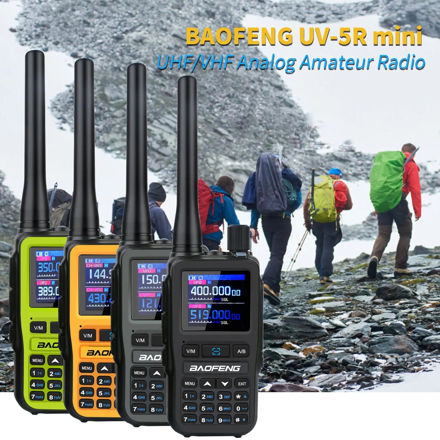 2PCS/Pack UV-5R Mini Dual Band Dual PTT Walkie Talkie