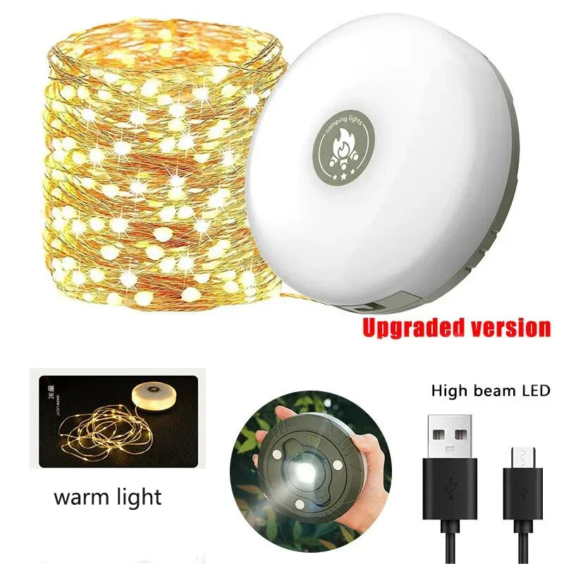 4 in 1 Camping String lights....... USB, Rechargeable Outdoor LED Flashlight