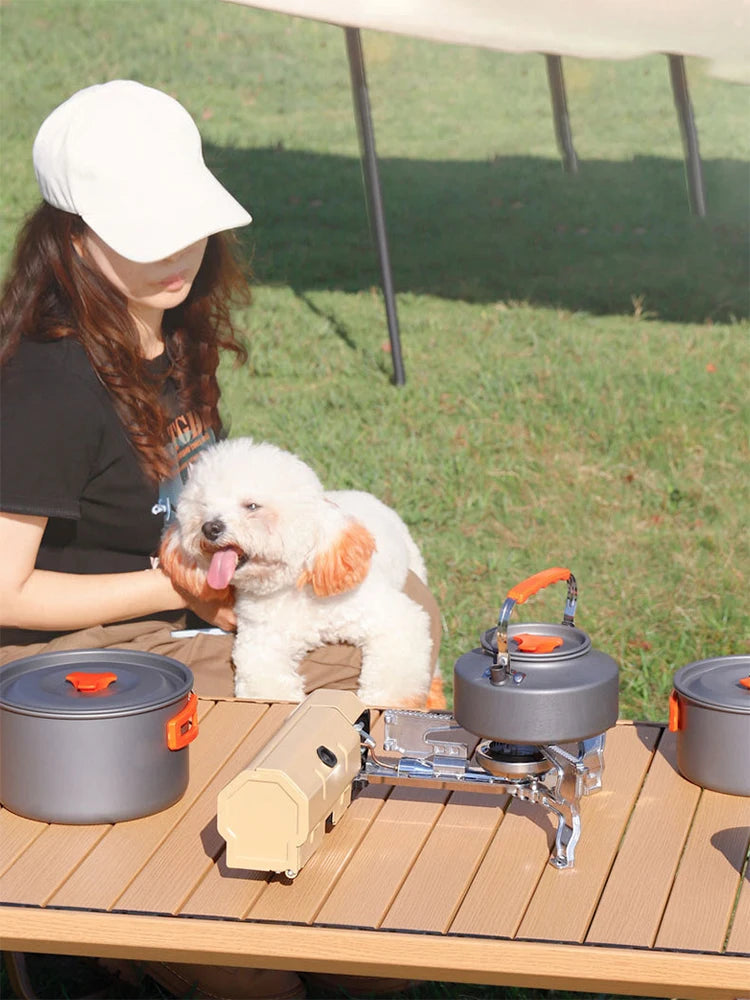 Camping Cassette Stove, Outdoor Folding Gas Burner 2600w