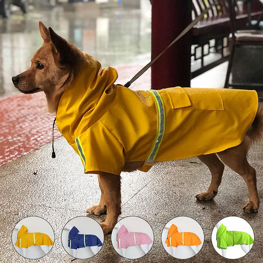 Dog Raincoat, Waterproof Dog & Reflective. Windproof, Rainproof Hooded Raincoat.