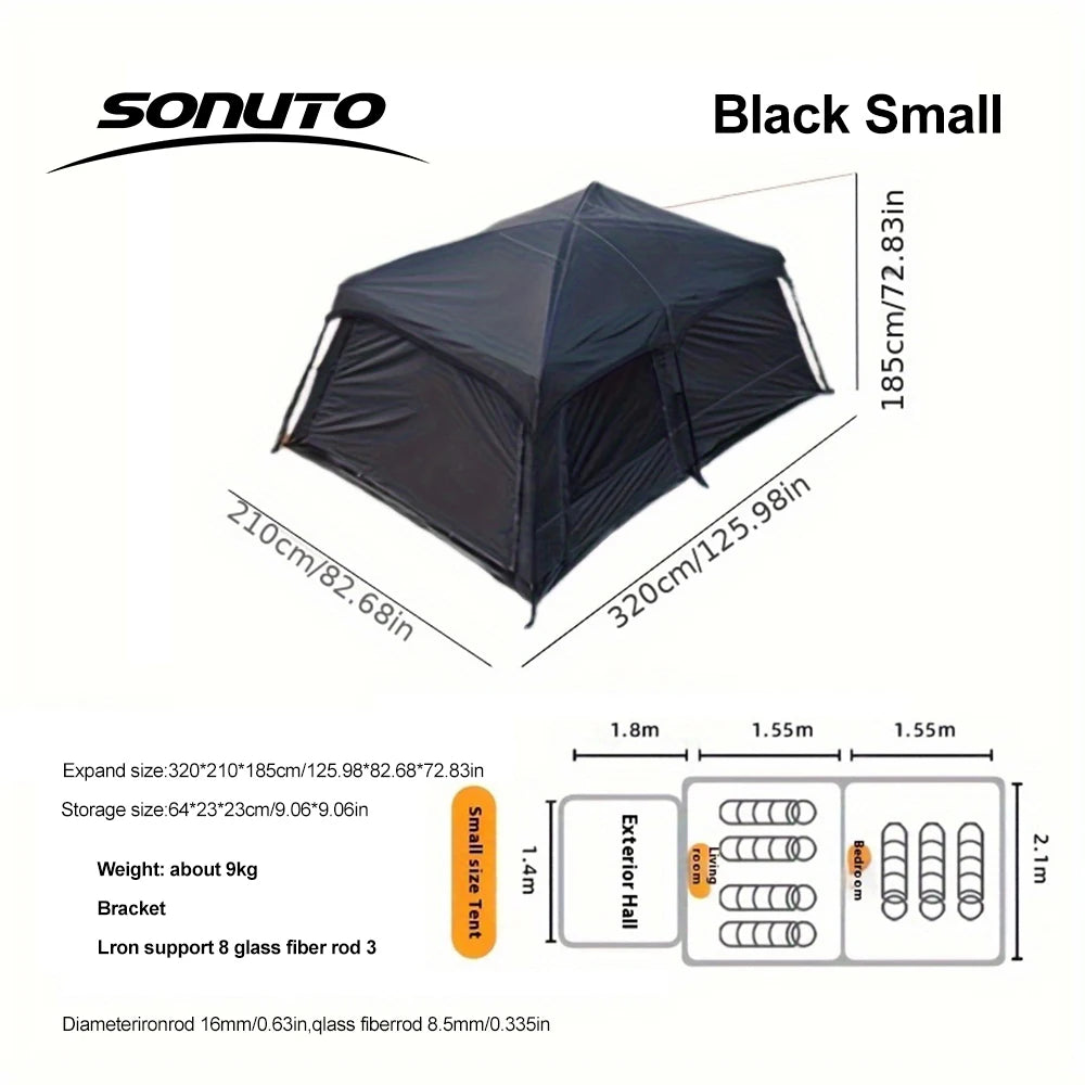 Sonuto Tent, outdoor camping two-bedroom portable thickened field awning