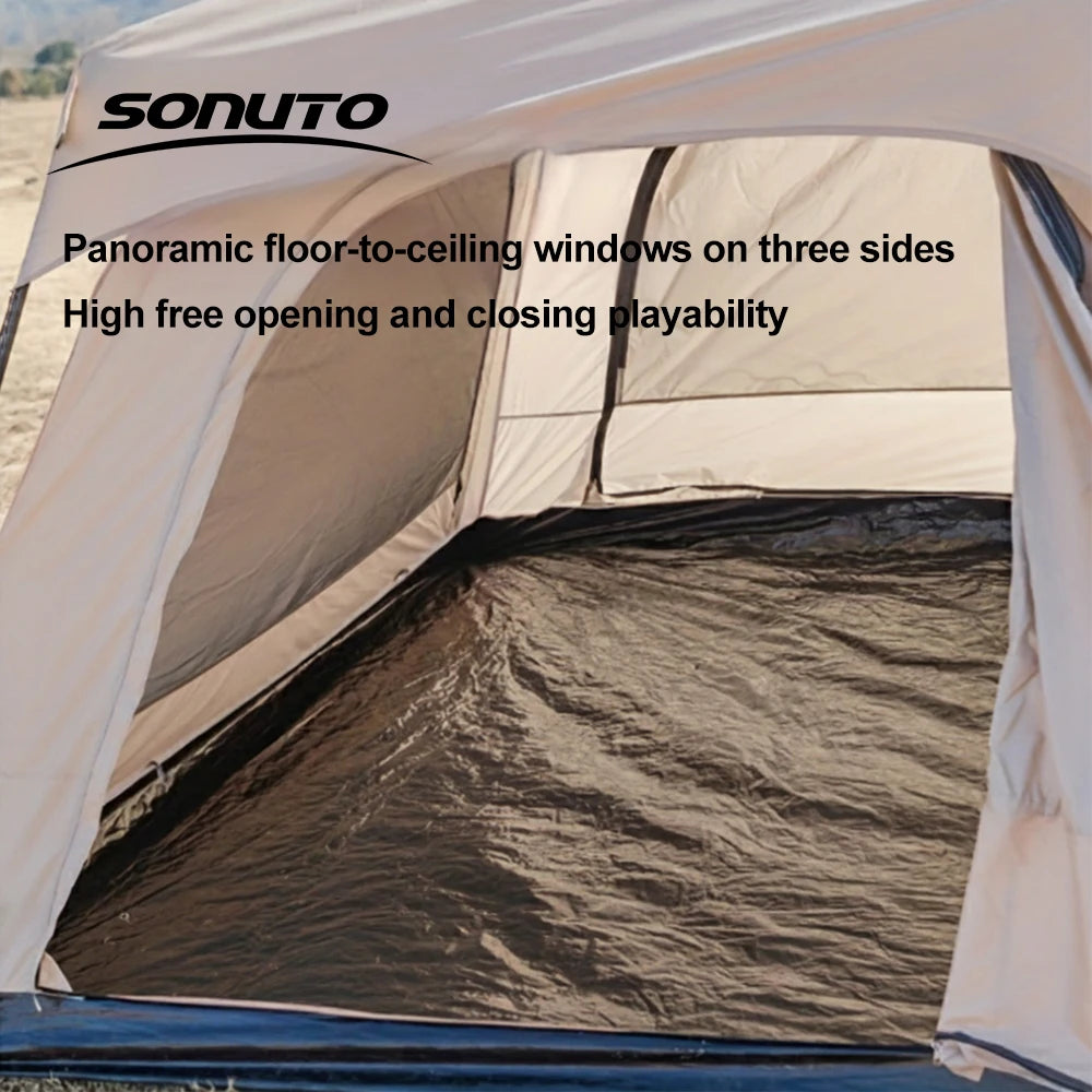 Sonuto Tent, outdoor camping two-bedroom portable thickened field awning