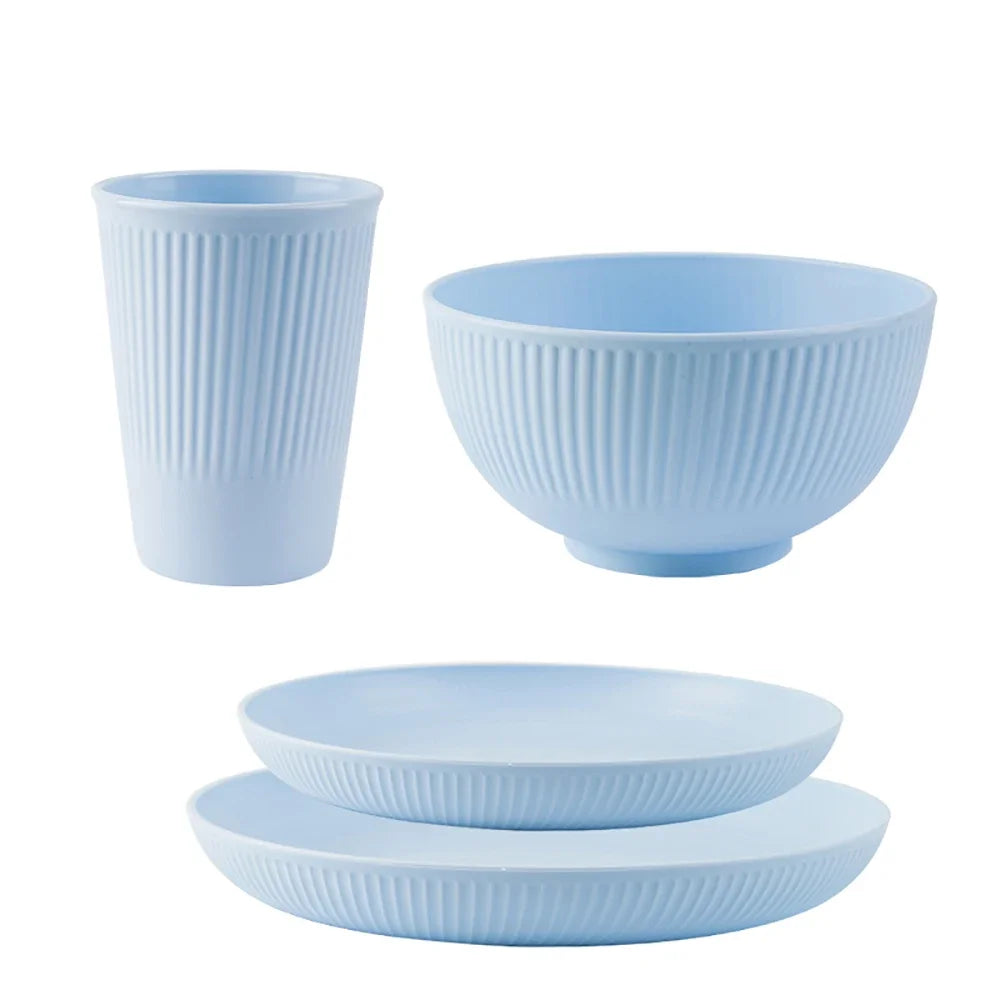 4Pcs Wheat Straw Tableware Set - Eco Friendly Dishes