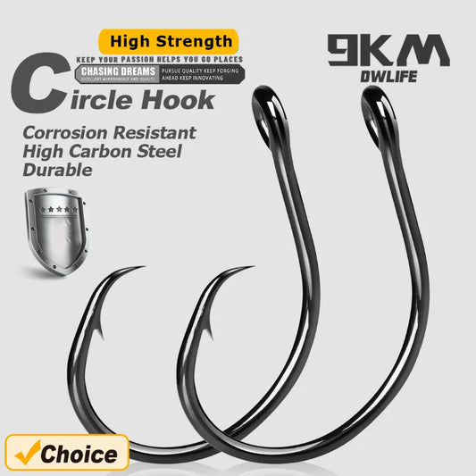 Circle Hooks 25~100Pcs - Wide Gap Non-Offset Circle Hook