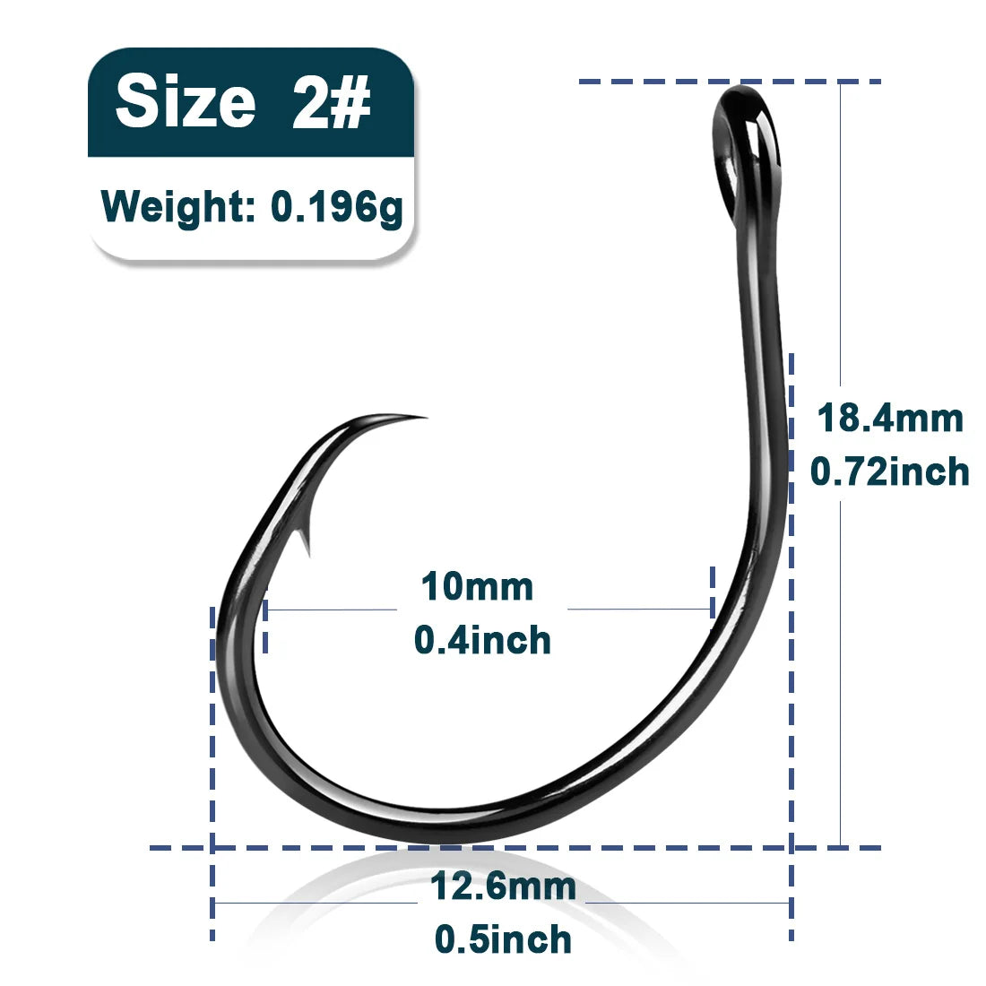 Circle Hooks 25~100Pcs - Wide Gap Non-Offset Circle Hook