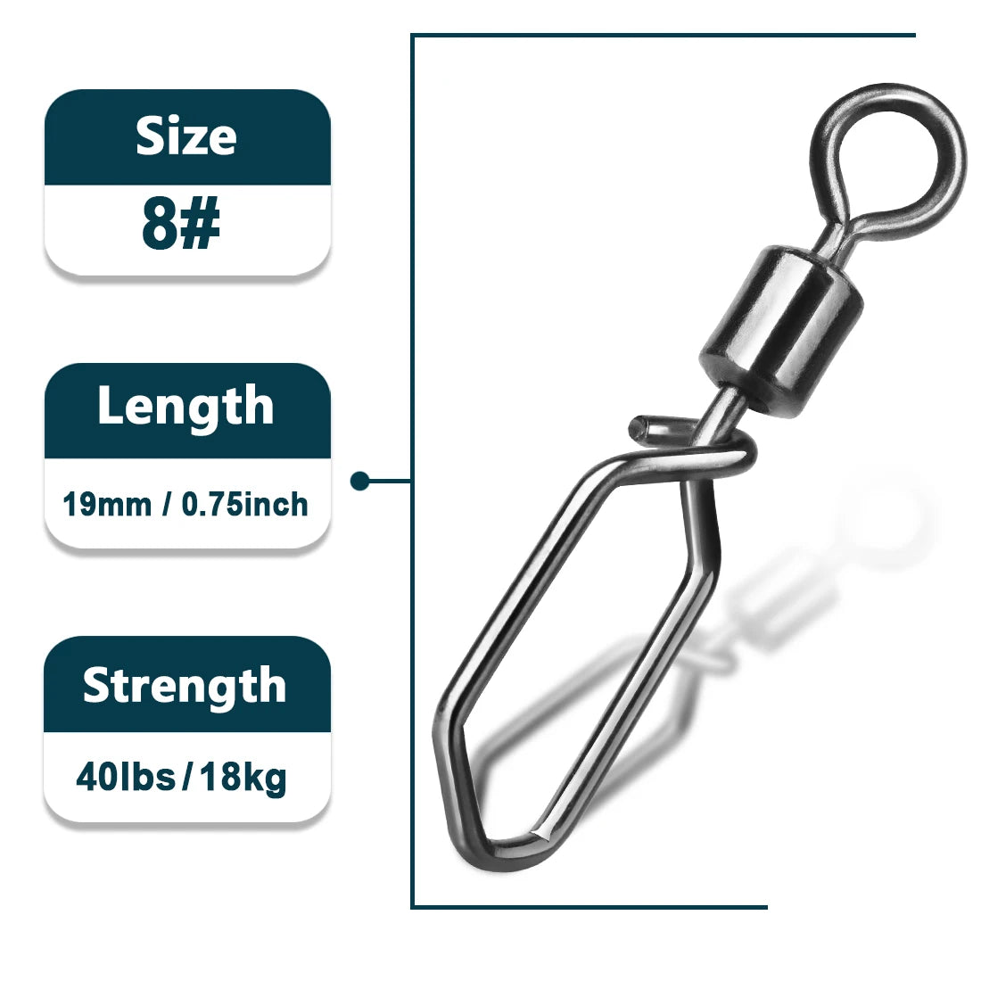 Snap Stainless Steel Fishing Rolling Barrel Swivels