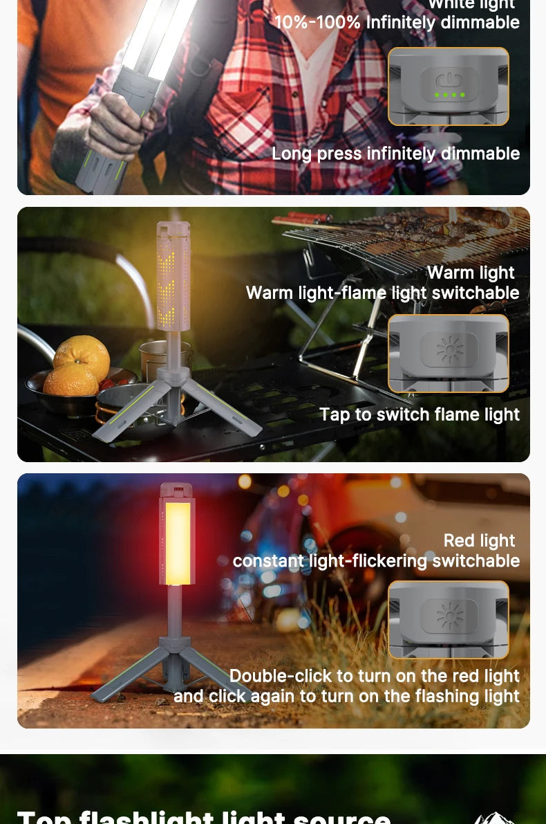 Rechargeable Outdoor Portable Hiking Camping Fishing Flashlight - Telescopic