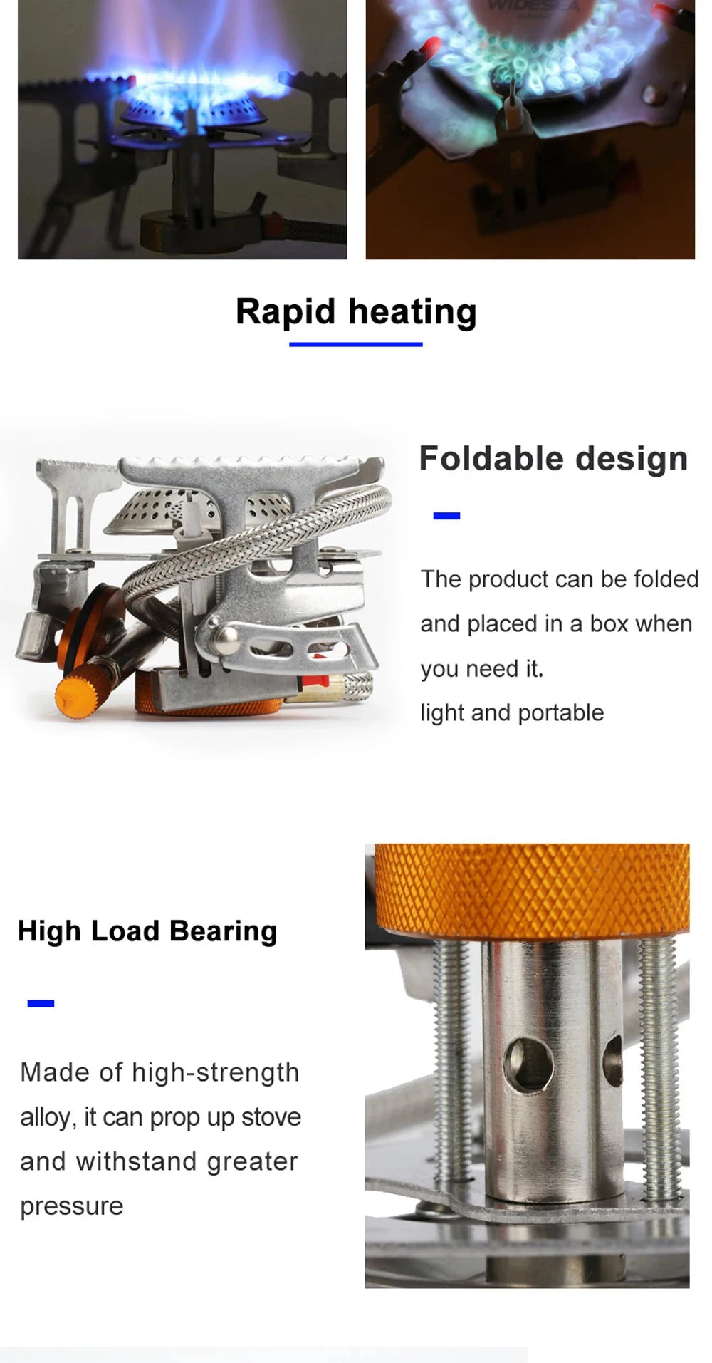 Camping Gas Stove, SUPER Portable Folding Outdoor Backpacking Stove 3500W
