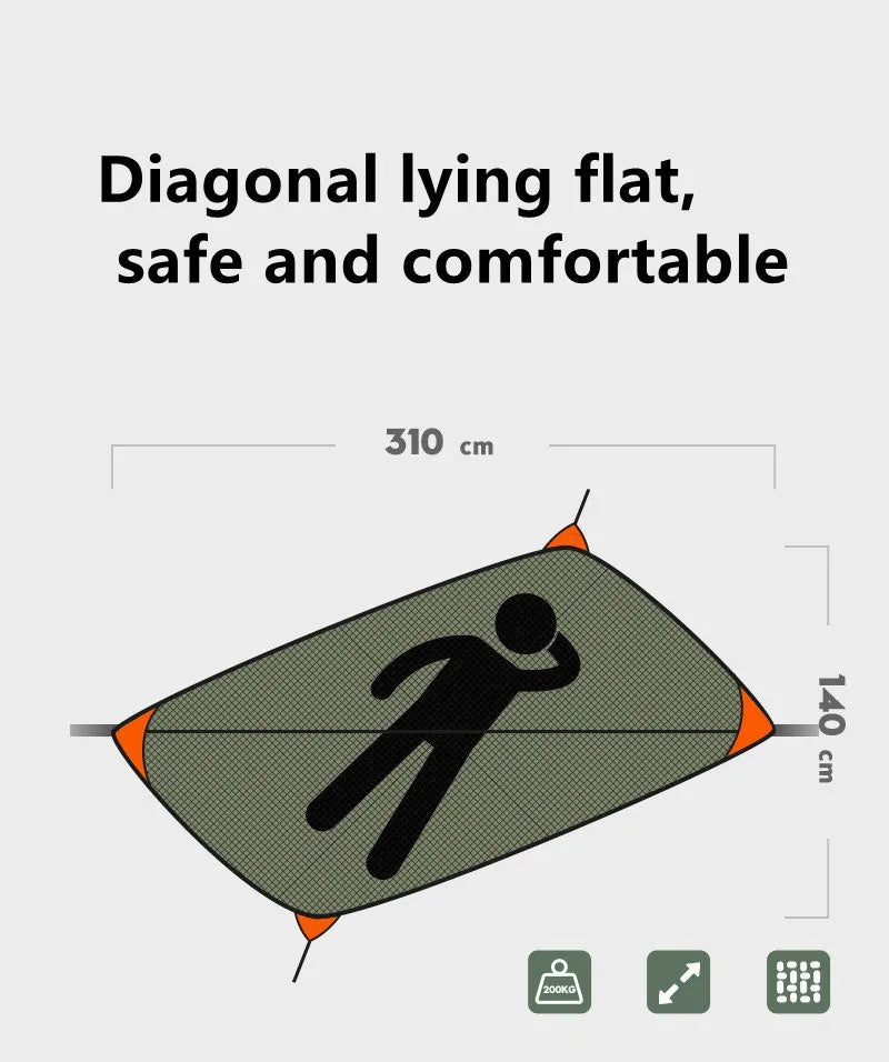 Portable Outdoor Garden Quick Open Anti-Rollover Mosquito Net Hammock