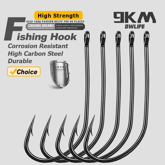 9KM 25Pcs Long Shank Fishing Hook Fishing Lure Bait Hook Worm Hook