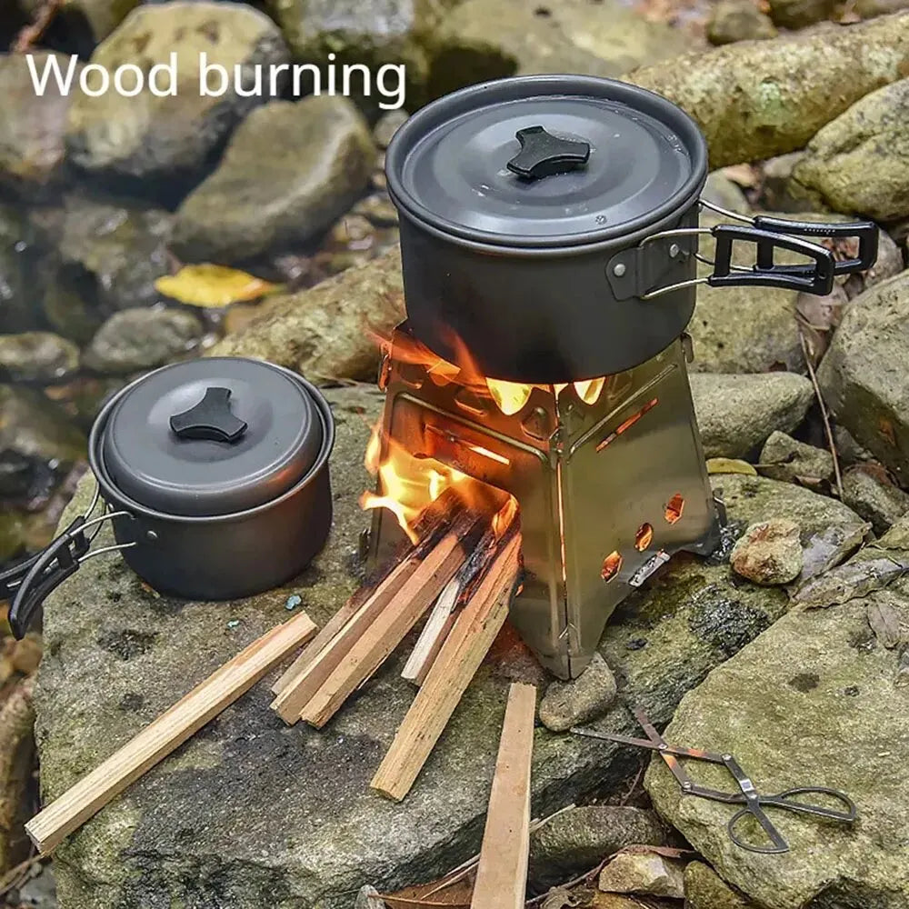 Portable Camping Wood Stove, Stainless Steel Folding Lightweight