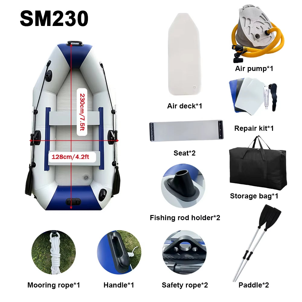 Savagemarine-Pvc Inflatable Belly Boat for River Fishing, Kayak Lure, Fishing Boat, Can Install the Outboard Engine