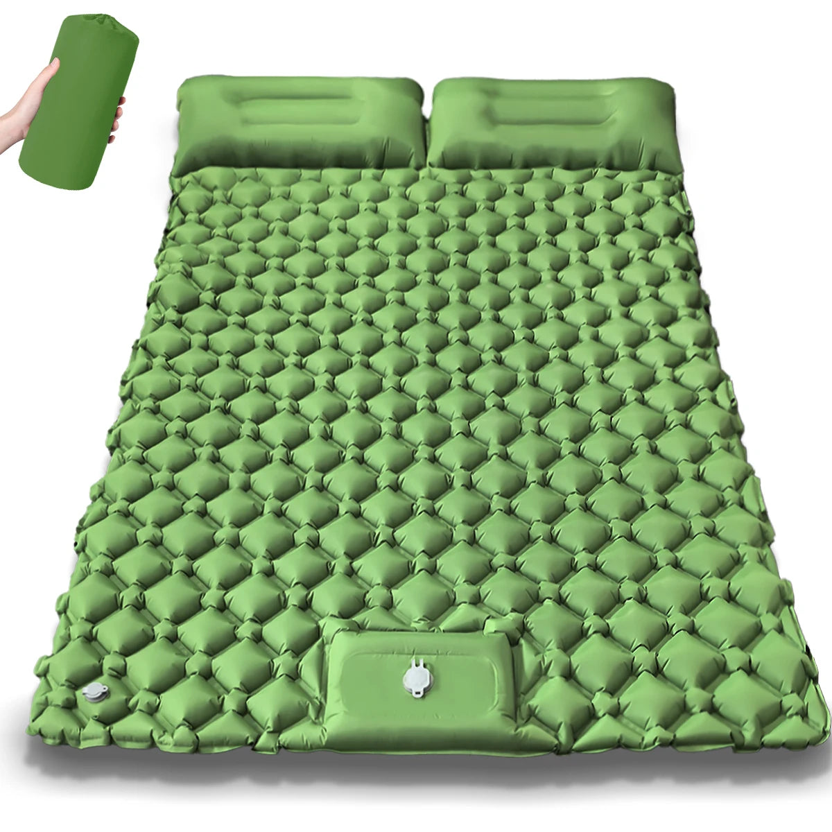 Outdoor Camping Double Inflatable Mattress Extra Wide Sleeping Pad Ultralight Folding Bed Sleeping Mat Car Travel Mat