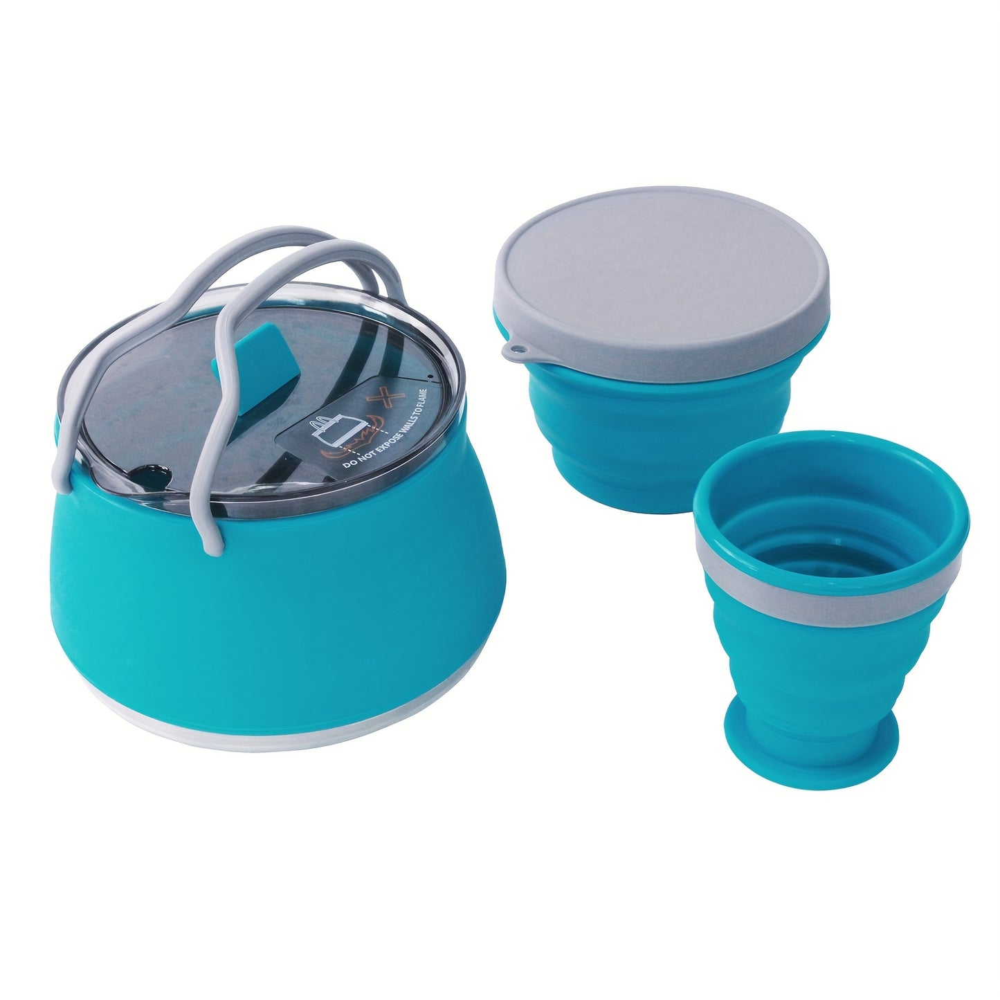 3pcs Modern Silicone Polymer Collapsible Water Kettle Set - foldable