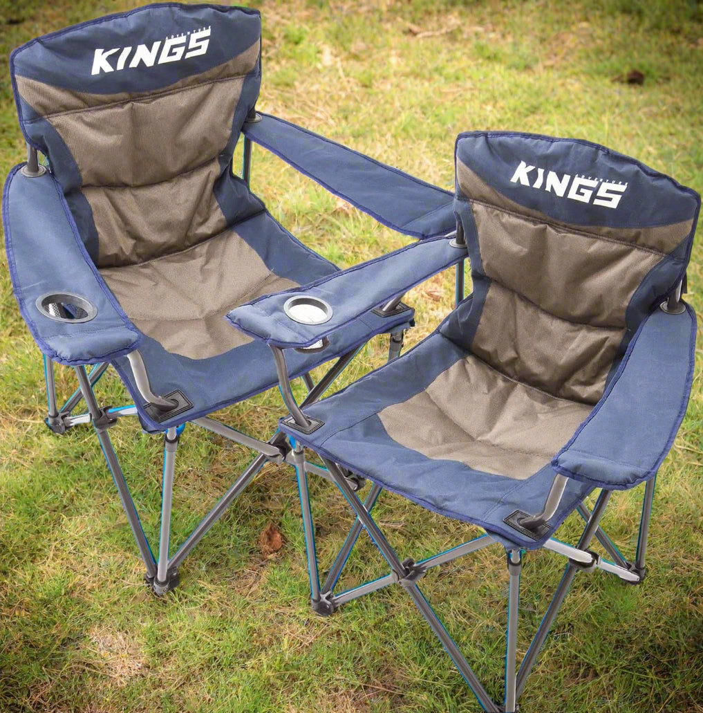 2X  Throne Outdoor Camping Chair 300Kg Thick Padding + Carry Bag