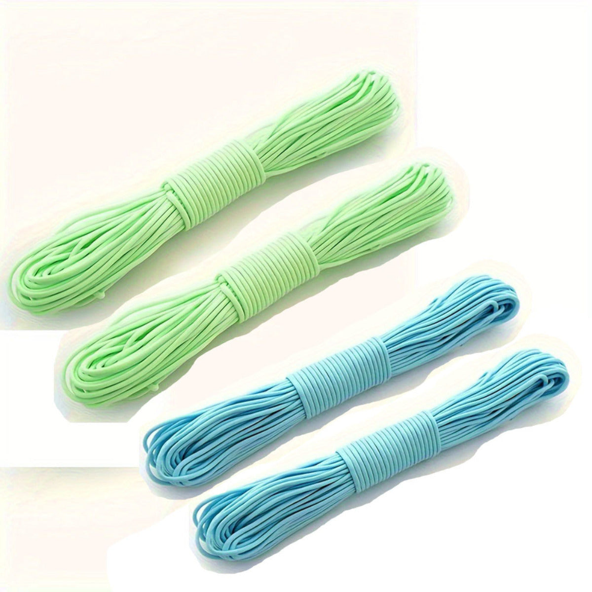 4pcs Glow-in-the-Dark Camping Rope, Durable Nylon - STOP tripping over tent ropes :)
