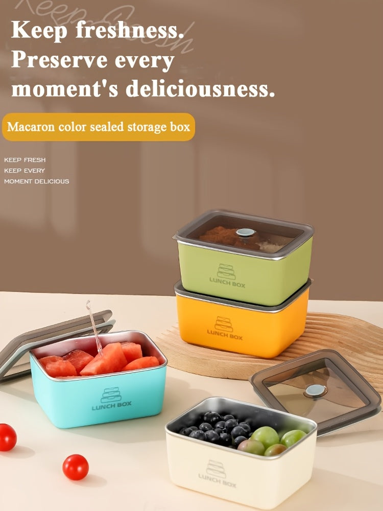 304 Stainless Steel Storage Containers with Clip-On Lids