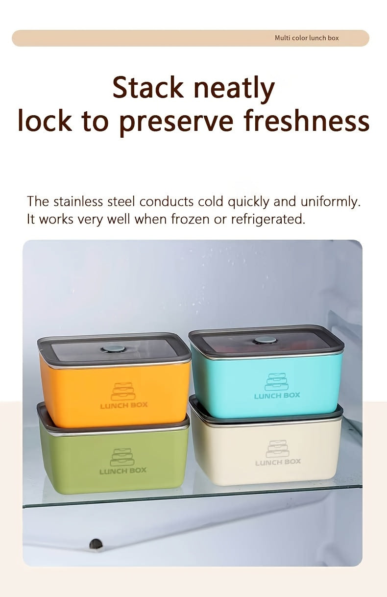 304 Stainless Steel Storage Containers with Clip-On Lids