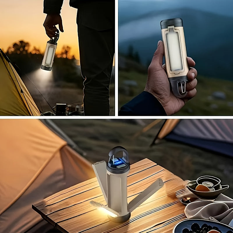 Portable LED Camping Light with Hooks, Multifunctional Tent Lamp.